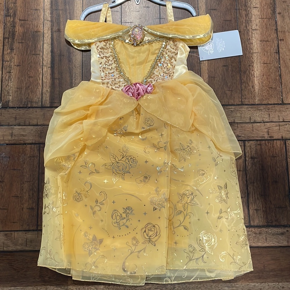 Disney Yellow Princess Belle Dress Costume with Pink Accents
